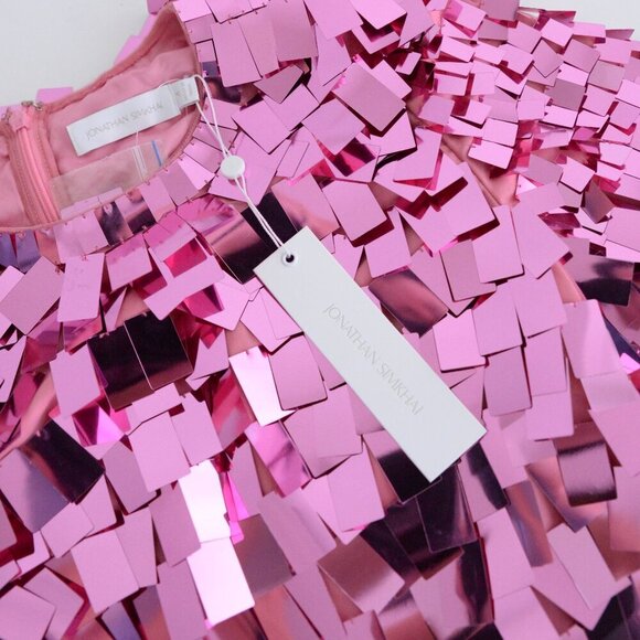 Jonathan Simkhai Tuckernuck Pink Punch Vivienne Embroidered Sequin Mini Dress 4 - Picture 12 of 13